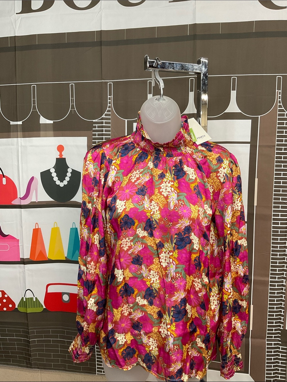 FRNCH Multi Color Floral Print Shirt NWT*. 1072
